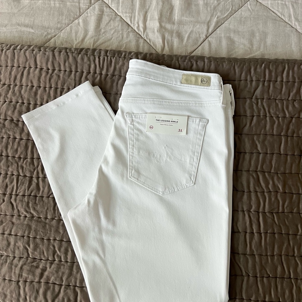 AG Women's The Ankle Legging - Super Skinny Ankle  Jeans in White - Picture 7 of 7